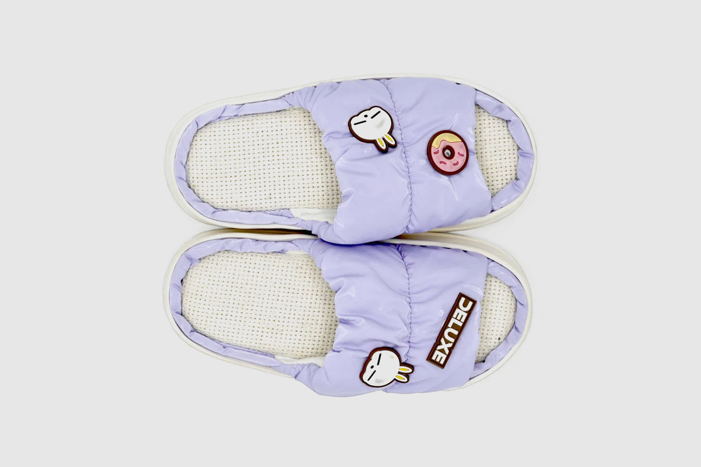 Cuddly Bunny Slippers in Purple