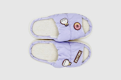 Cuddly Bunny Slippers in Purple