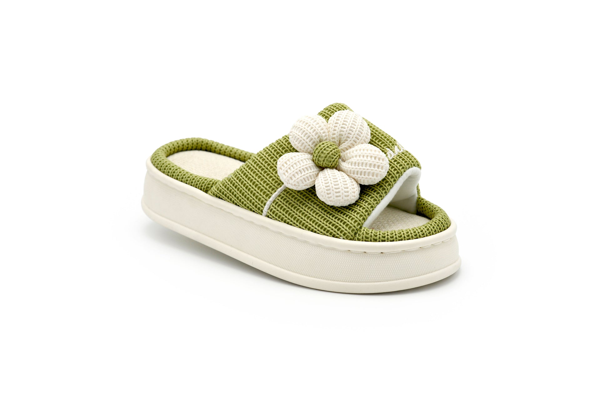 Flower Power Slippers in Green