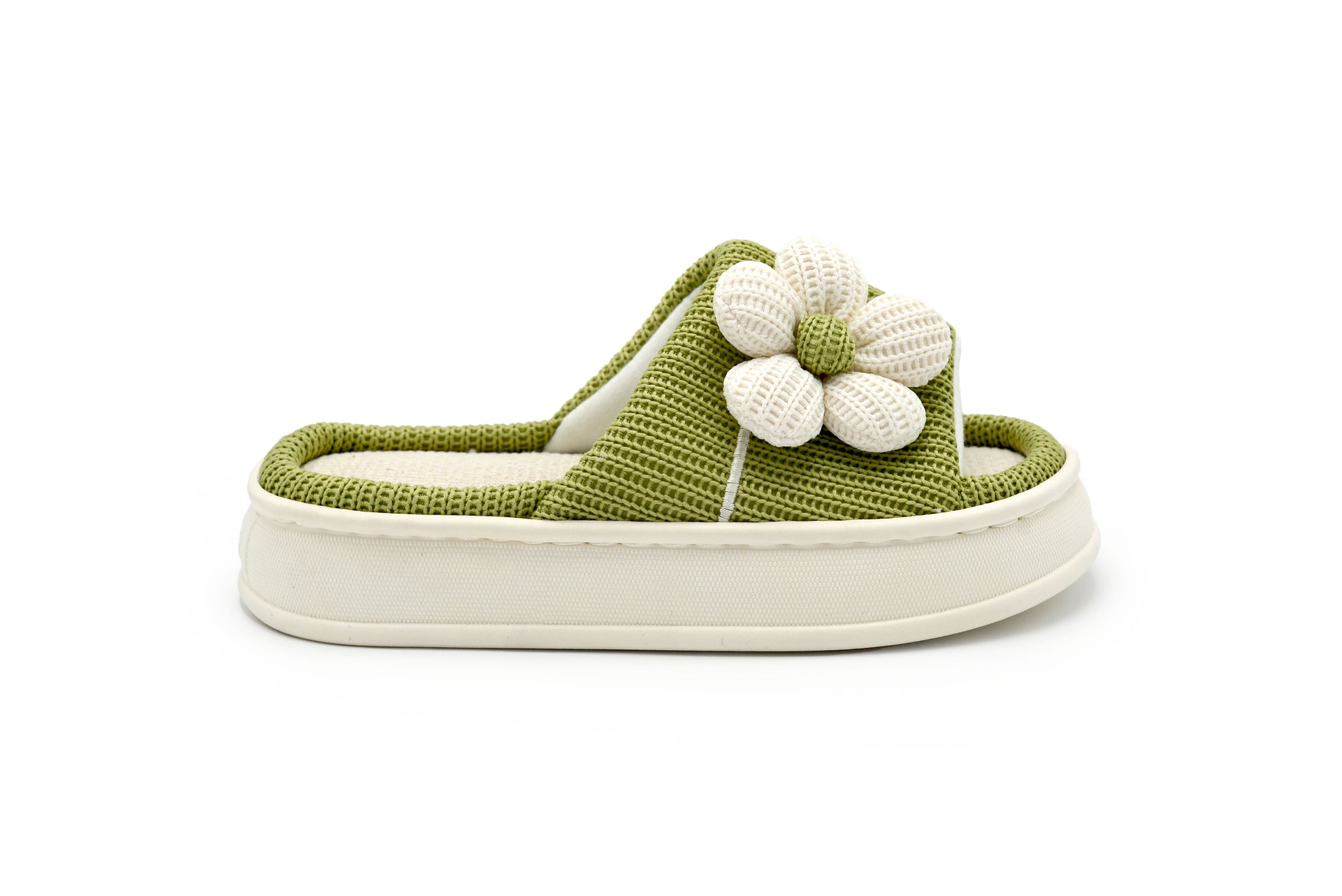 Flower Power Slippers in Green