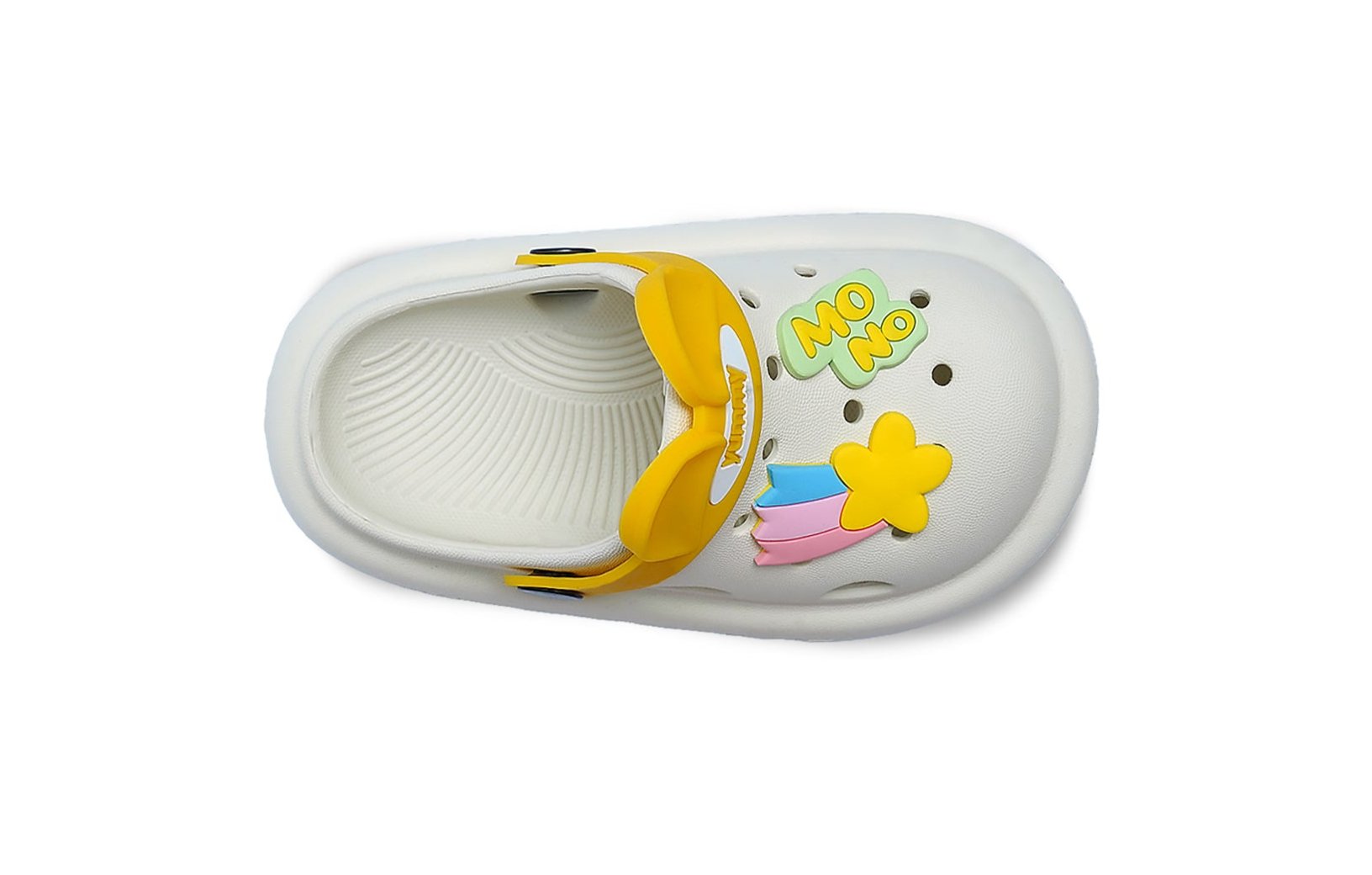 Rainbow Wave Clogs in White